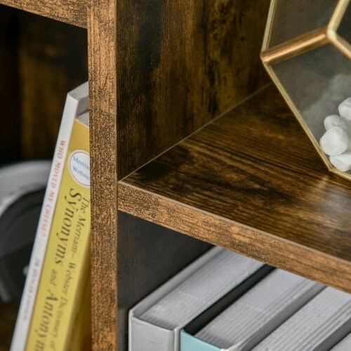 Wyld Haus Luno Neka Wood Rustic Brown 7 Cube Storage Bookcase