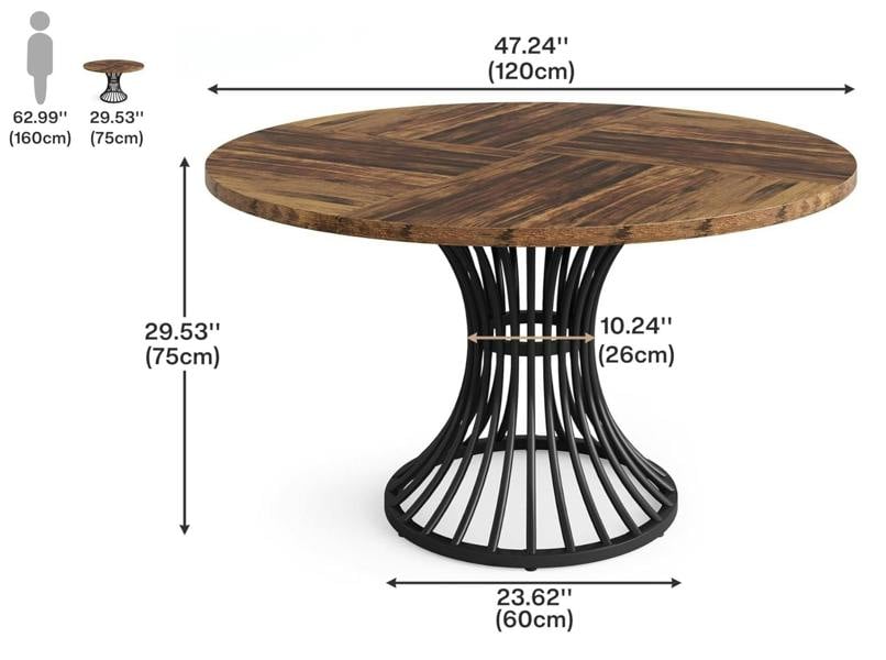 PHD Furniture AXIS Round Dining Table Ø120cm – Rustic Brown