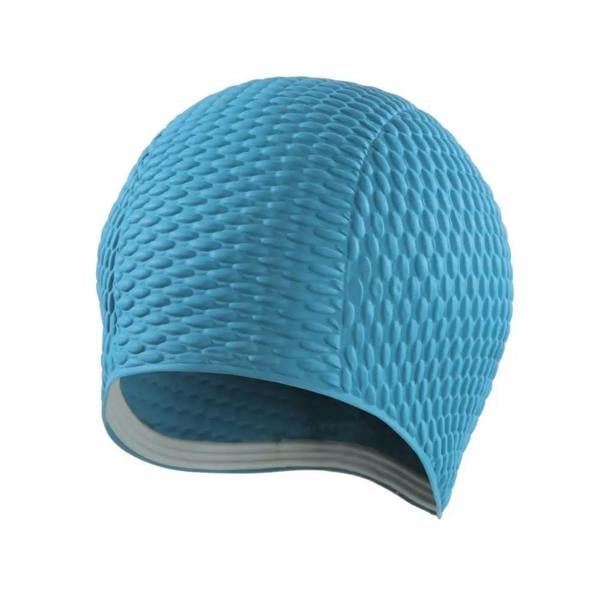 BECO Latex Bubble Cap with blue textured exterior and smooth lining