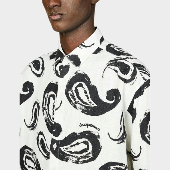 Jacquemus La Chemise Simon Print White Black Paisley