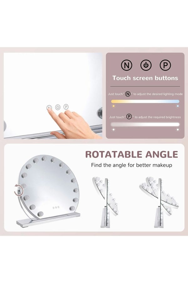 Living and Home Large Hollywood Vanity Mirror Makeup Dressing Table Mirror