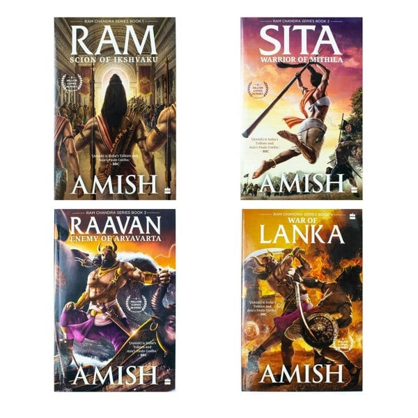 The Ram Chandra Series 4 Book Set by Amish Tripathi (Ram, Sita, Raavan, Warrior of Mithila)