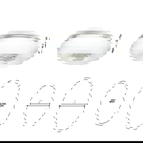 Milagro Vela White LED Ceiling Lamp 24W(120W) 42cm  Dimmable And Colour Temperature Adjustable Via Included Remote Control