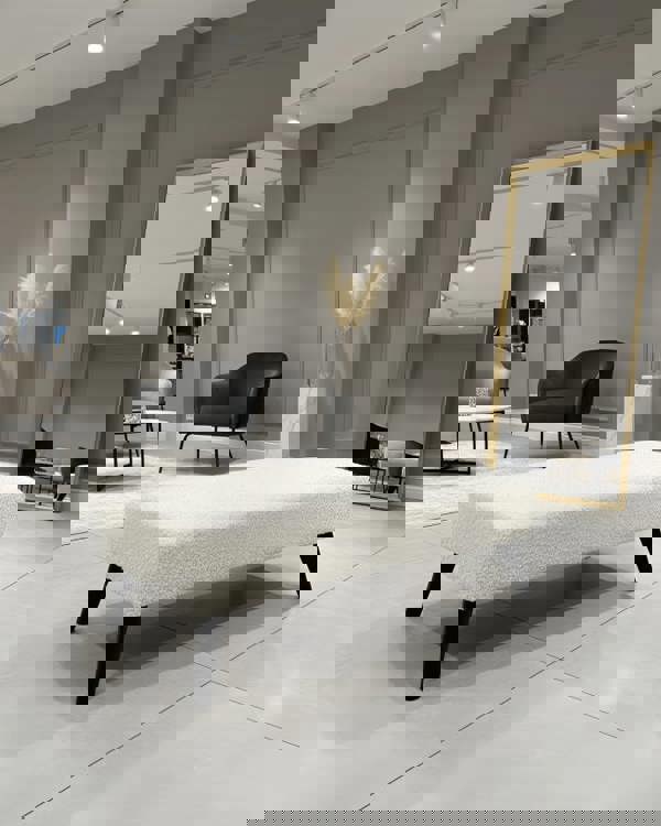 Premium teddy bear fluffy creamy white plain top footstool coffee table - ISTOOLS