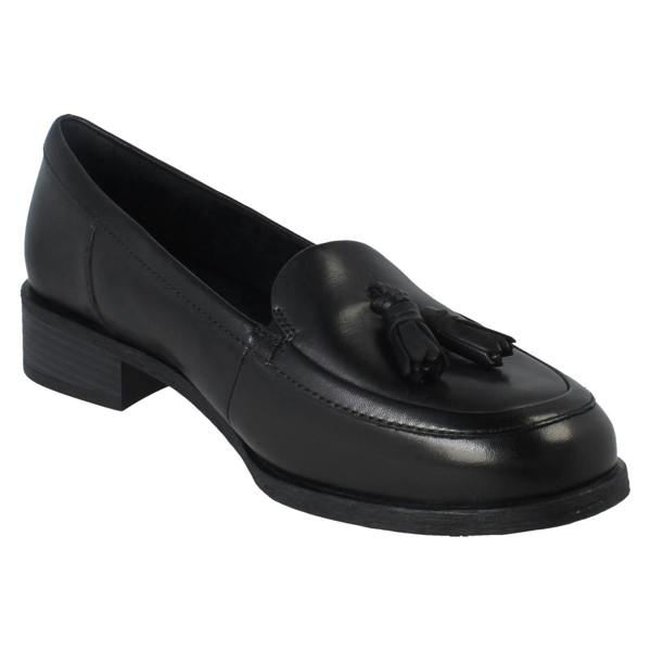 Clarks Ladies Clarks Tassel Detailed Slip On Loafer Shoes - Havisham Edge