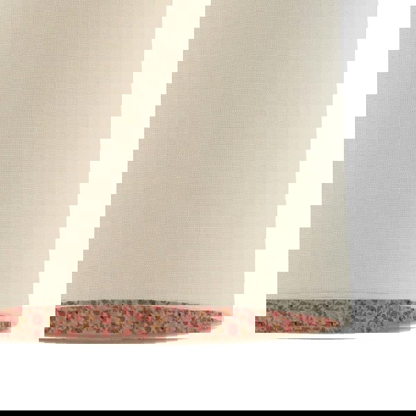 Cream Linen Lamp Shade with Inner Pink and Red Floral Fabric Lining Image 4