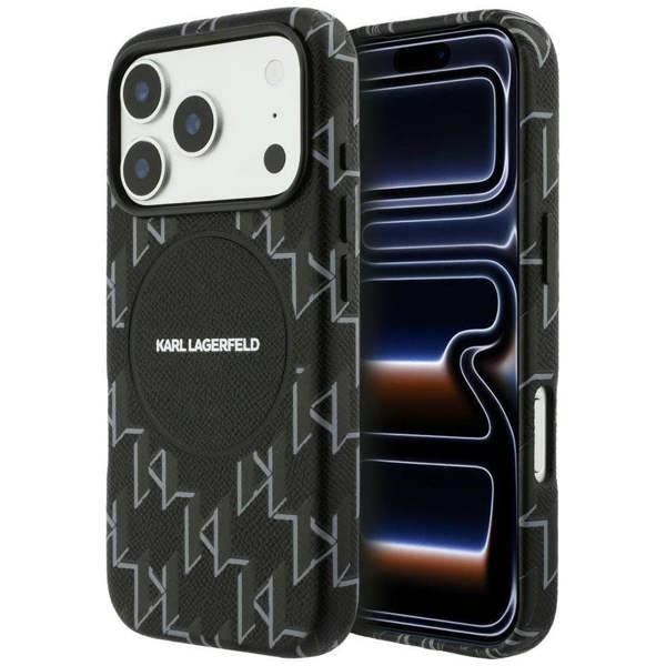 Karl Lagerfeld Monogram Logo Case with MagSafe for iPhone 17 Pro Max 6.9" Black - KLHMP17X5PGKLMCK