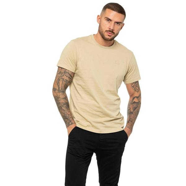 Enzo Mens Crew Neck T-Shirt - Stone