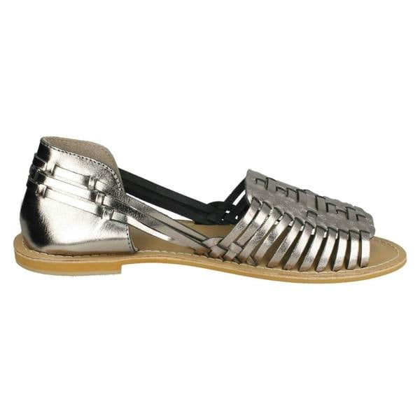 Leather Collection Ladies Leather Collection Flat Weave Sandals F00145