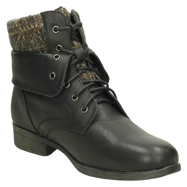 Spot On Ladies Spot On Mid Heel Lace Up Ankle Boots