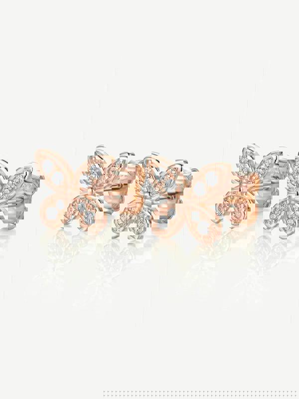 Small Butterfly Stud Earrings in 18k Gold or Silver