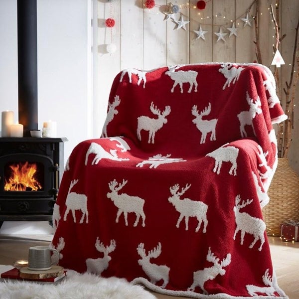 Portfolio Home Moose Sherpa Fleece Throw 130x170cm