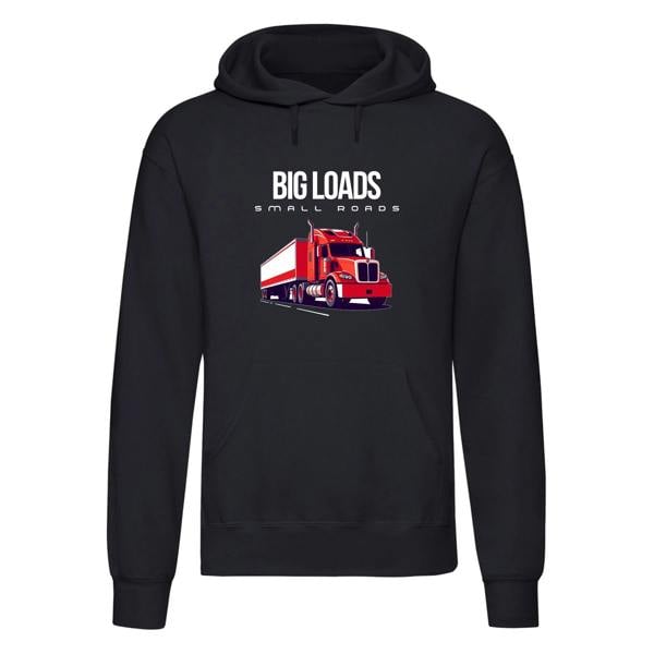 Adults "Big Loads on Small Roads" Truck Printed Pullover Hoodie