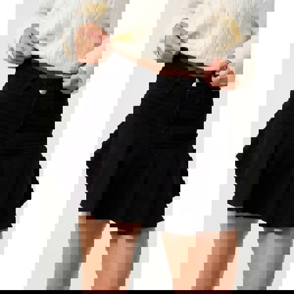 Pink Vanilla Flippy Denim Mini Skirt With Shorts