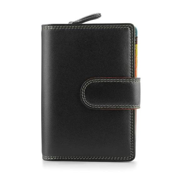 front view of black leather purse jasmine london