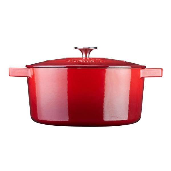 Cooks Professional 26cm Cast Iron Casserole | Graduated Red