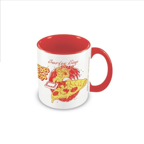 Stranger Things Surfer Boy Pizza Mug - Red/White/Yellow