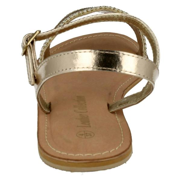 Spot On Ladies Spot On Leather Collection Beaded Sandals