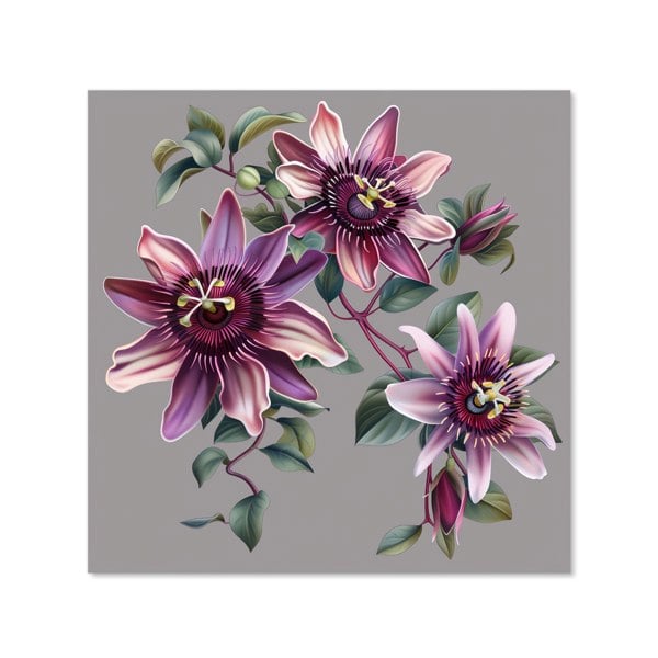 Warren Reed - Designer Purple Passion Flowers Kitchen Splashback