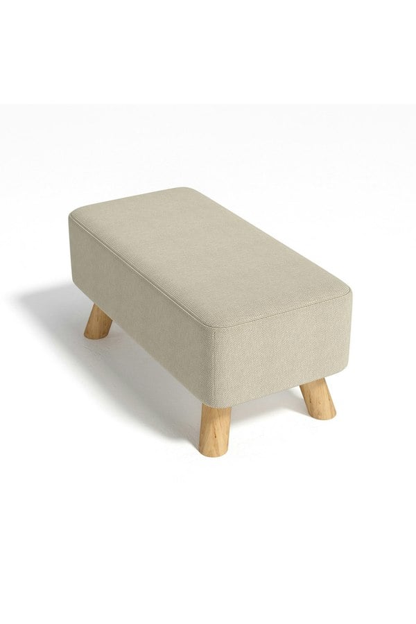 Living and Home 57cm W Beige Rectangular Tofu-shaped Footstool