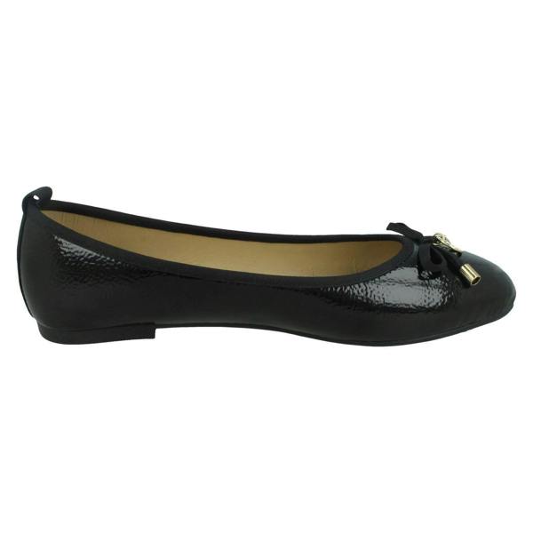 Spot On Ladies Spot On Flat Black Ballerina Shoes F80530