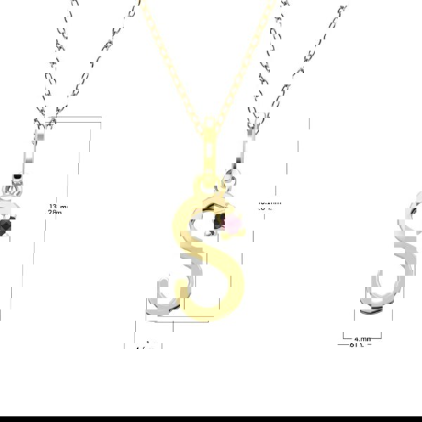 Gemondo Initial Ruby Letter Necklace In 9ct Yellow Gold