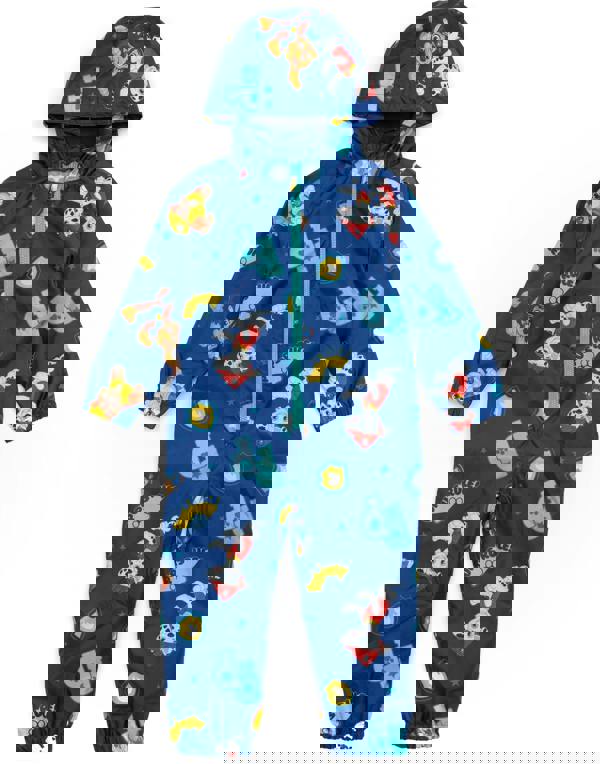 Paw Patrol Boys Blue Marshall , Rubble & Chase All-Over Print Puddle Suit