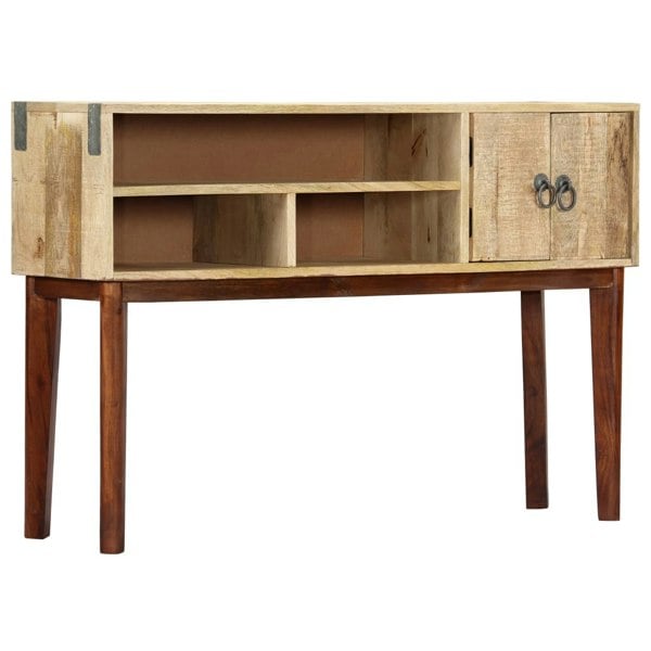 Berkfield Console Table 115x30x76 cm Solid Rough Mango Wood