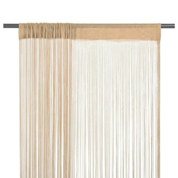 Berkfield String Curtains 2 pcs 140x250 cm Beige