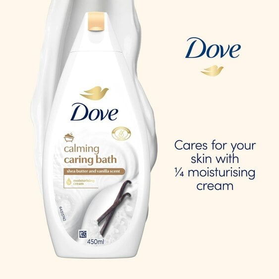 Dove Caring Bath Soak - Shea Butter&Vanilla Milk, 1/4 Moisturising Cream 4x450ml