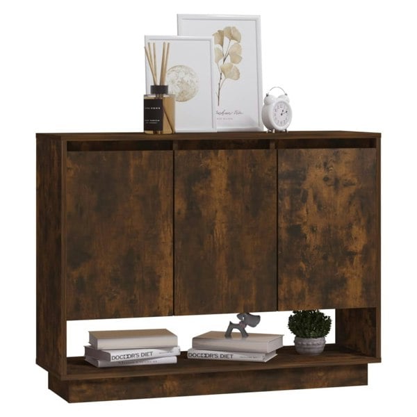 Berkfield Sideboard Smoked Oak 97x31x75 cm Engineered Wood