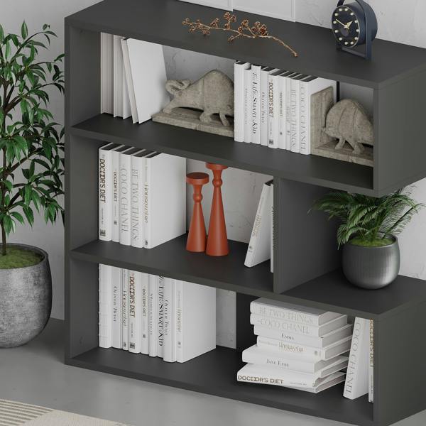 Decortie Molly Modern Corner Bookcase 3 Tier Room Divider Storage Unit Freestanding Melamine Finish 89cm