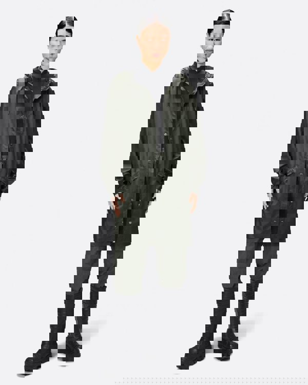 Rains Long Unisex Jacket - 03 Green