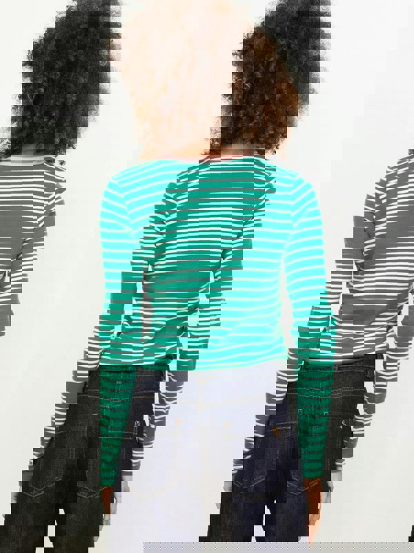 Kite Organic Portesham Jersey Top Emerald Stripe