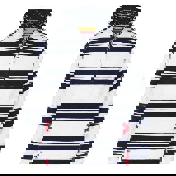 Lazy Jacks Boys Striped Quarter Zip Sweatshirt - White