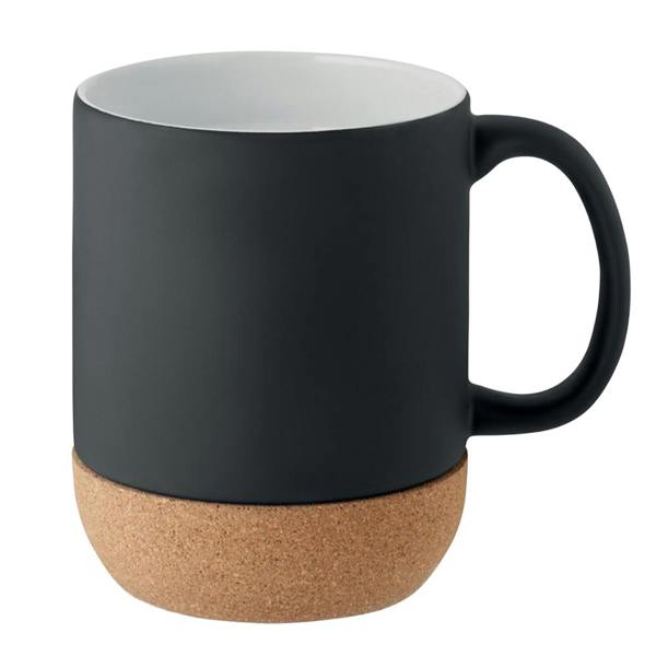 MidOcean Matt Cork Ceramic 300ml Mug - Black/White - 
