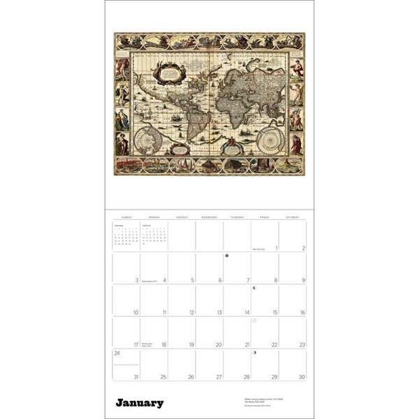 Antique Maps Calendar 2027, Wall Calendars, Month To View, History & Literature, Gift