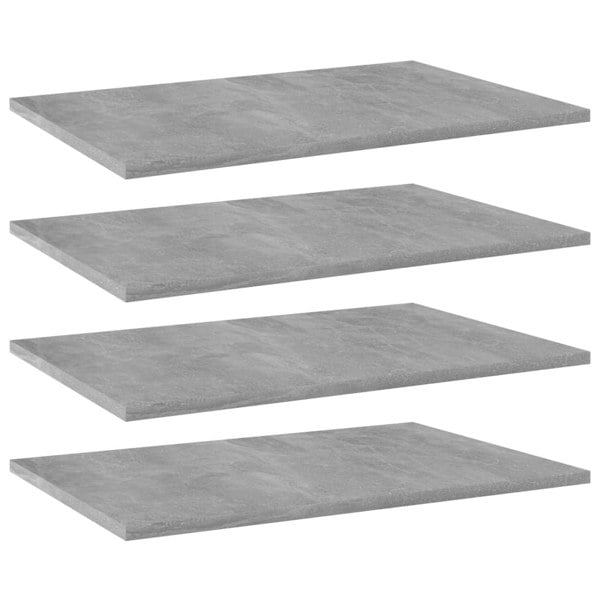 Berkfield Bookshelf Boards 4 pcs Concrete Grey 60x40x1.5 cm Engineered Wood