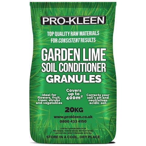 ProKleen Pro-Kleen Garden Lime Soil Conditioner Granules 20kg Granular Limestone Increases pH Levels to Neutralise Soil Fast Acting