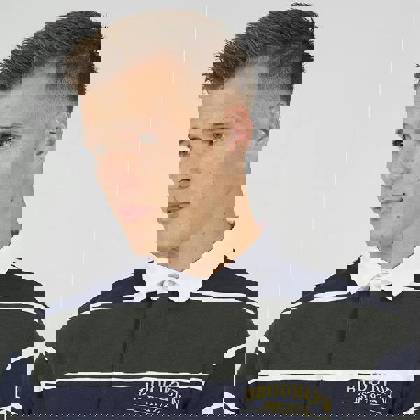 Brave Soul Dark Green Striped Rugby Shirt - Dark Green Image 4