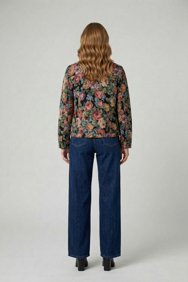 Green | Floral Tapestry Texture Jacket