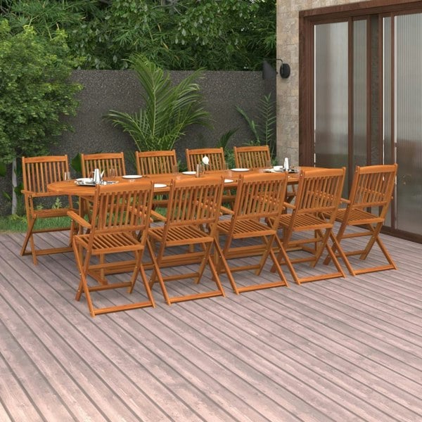 Berkfield 11 Piece Garden Dining Set Solid Acacia Wood