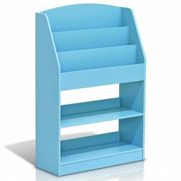 WALPLUS KidKanac Magazine/Bookshelf with Toy Storage, Light Blue | Stylish Wall Art for Modern Homes