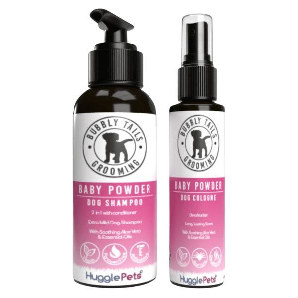 HugglePets Bubbly Tails Dog Shampoo and Deodorising Cologne Spray Set