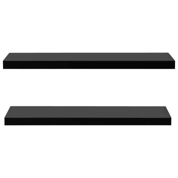 Berkfield Floating Wall Shelves 2 pcs Black 120x20x3.8 cm