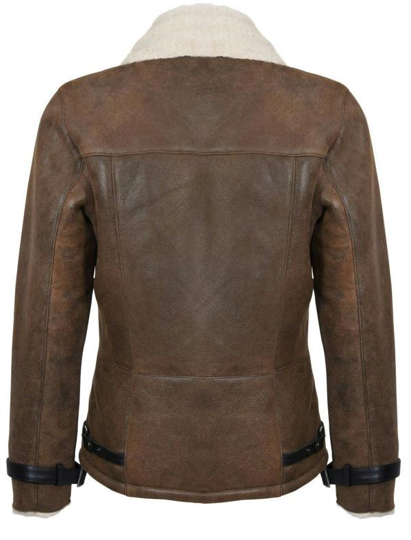 Infinity Leather Mens Double Breasted Sheepskin Leather Biker Jacket-Manila