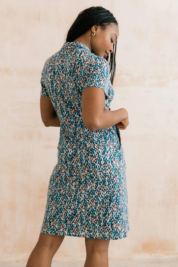 Lily & Me Elmore Printed Jersey Shirt Dress Ocean