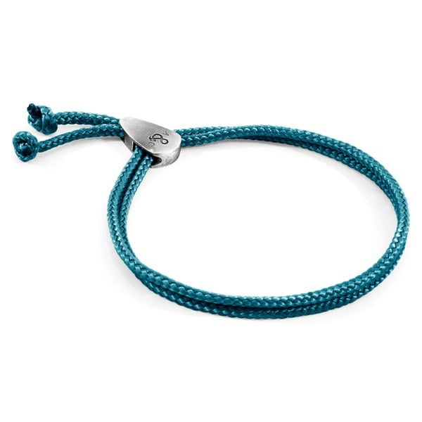 Anchor & Crew Ocean Blue Pembroke Silver and Rope Bracelet