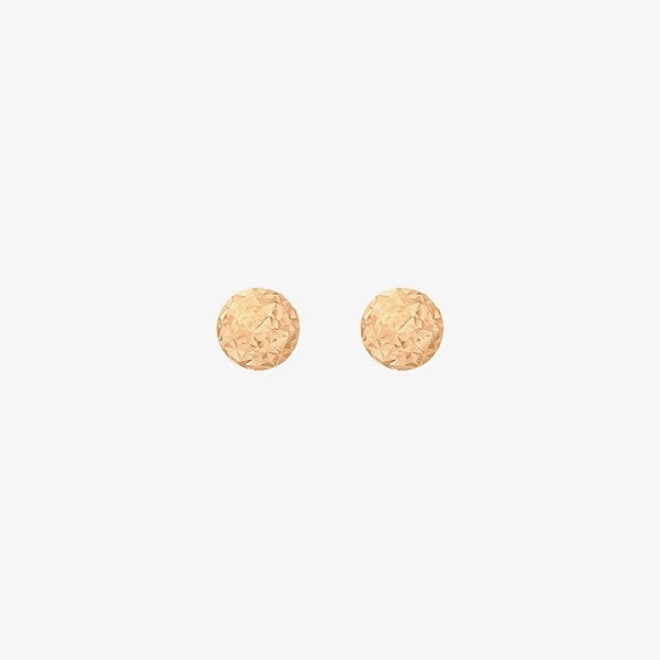 T. H. Baker 9ct Rose Gold Diamond-Cut 3mm Ball Stud Earrings 5.55.7989