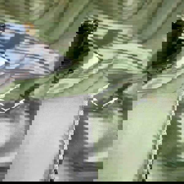 Anyhouz Anycozy Duvet Comforter Set Twin Green/ Light Grey Egyptian Cotton Thick Blanket Bedspread 4 Pcs Bed Set